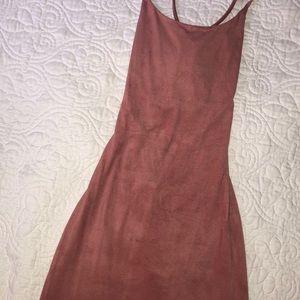 Wet Seal Dresses - Mauve Faux Suede Dress Wet Seal Dresses - Mauve Faux Suede Dress